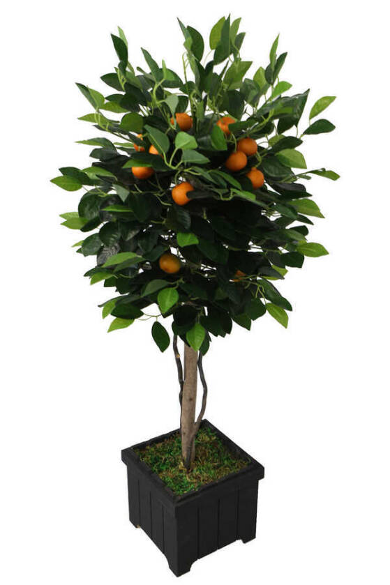 Yapay Mandalina Ağacı Ahşap Saksıda 110 cm - 2