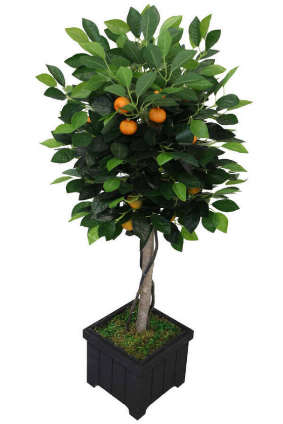 Yapay Mandalina Ağacı Ahşap Saksıda 110 cm - 3