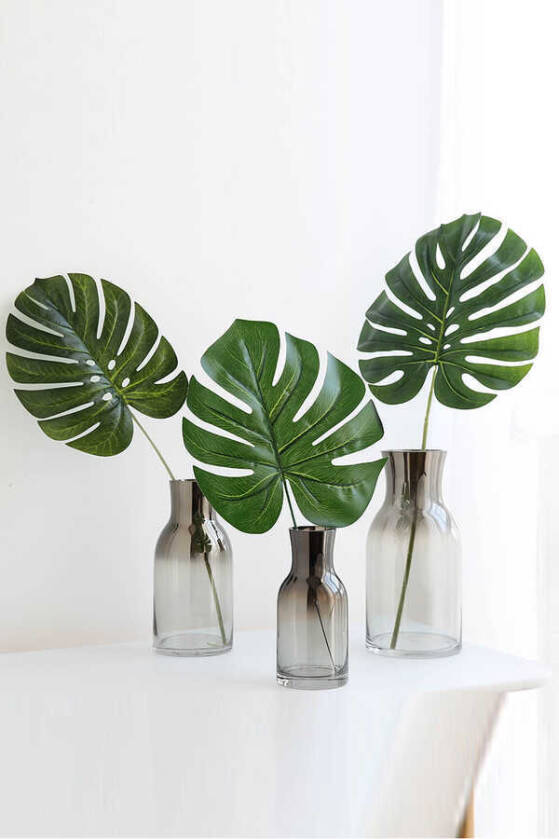 Yapay Monstera Yaprağı 30x26 cm (3 adet) - 1