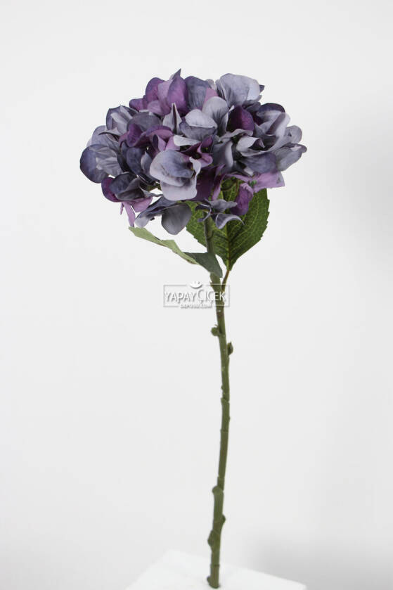 Yapay Tek Dal Pastel Ortanca Dalı 58 cm Gri - 2