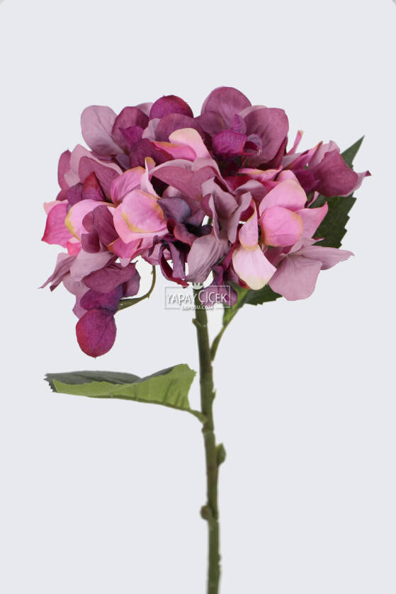 Yapay Tek Dal Pastel Ortanca Dalı 58 cm Mor - 1