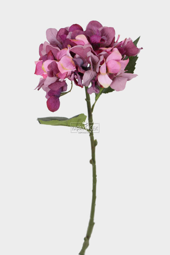 Yapay Tek Dal Pastel Ortanca Dalı 58 cm Mor - 2