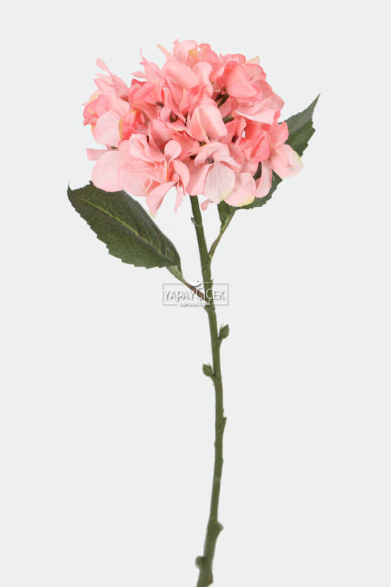 Yapay Tek Dal Pastel Ortanca Dalı 58 cm Pembe - 2