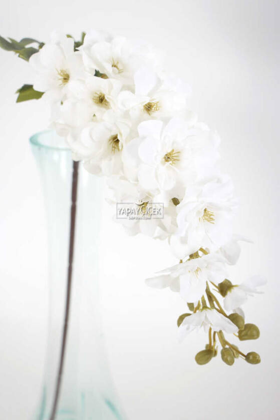 Yapma Çiçek Kaliteli Dal Şebboy 87 cm Beyaz - 2